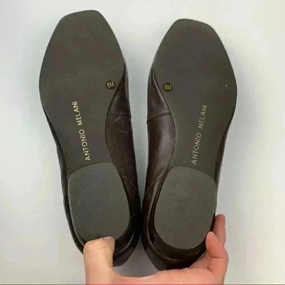 New Antonio Melani flats size 8 brown leather tortoise embossed smoking loafers - Picture 7 of 12